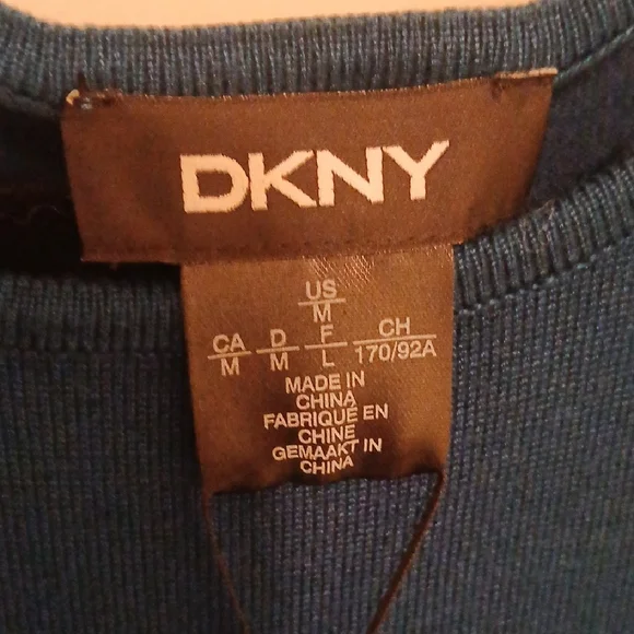 DKNY Elegant Long Sleeve Dress in Rich Blue - Picture 2 of 7